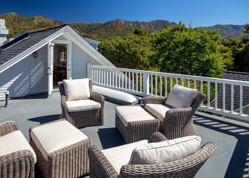 1565 East Valley Road Montecito, CA 93108 - Photo 21 of 31 a balcony with furniture and a potted plant