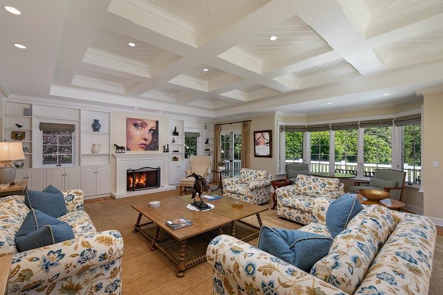 1565 East Valley Road Montecito, CA 93108 - Photo 8 of 31 a living room with furniture large window and a fireplace