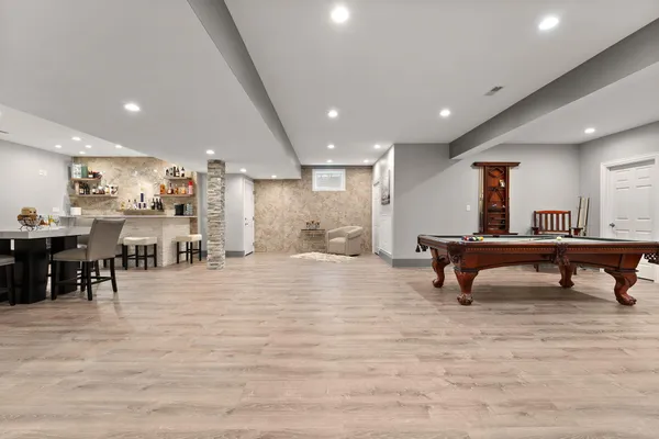 a room with furniture and a table