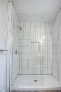 a bathroom with a shower