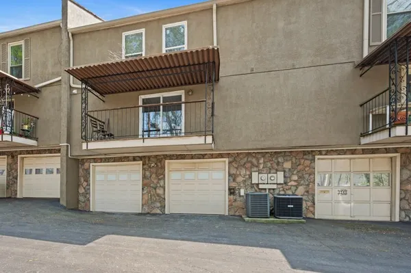 a view of backyard of house
