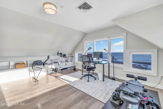 a living room with furniture