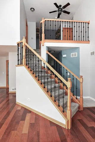 a view of entryway with wooden floor