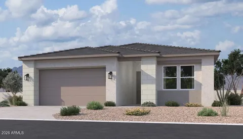a front view of a house with a garage