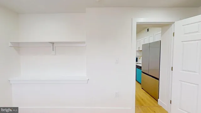 a bathroom with a mirror