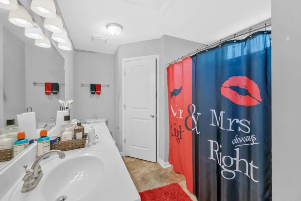 a view of a room with windows