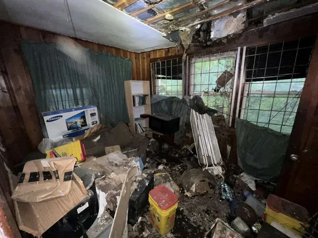 a living room with furniture