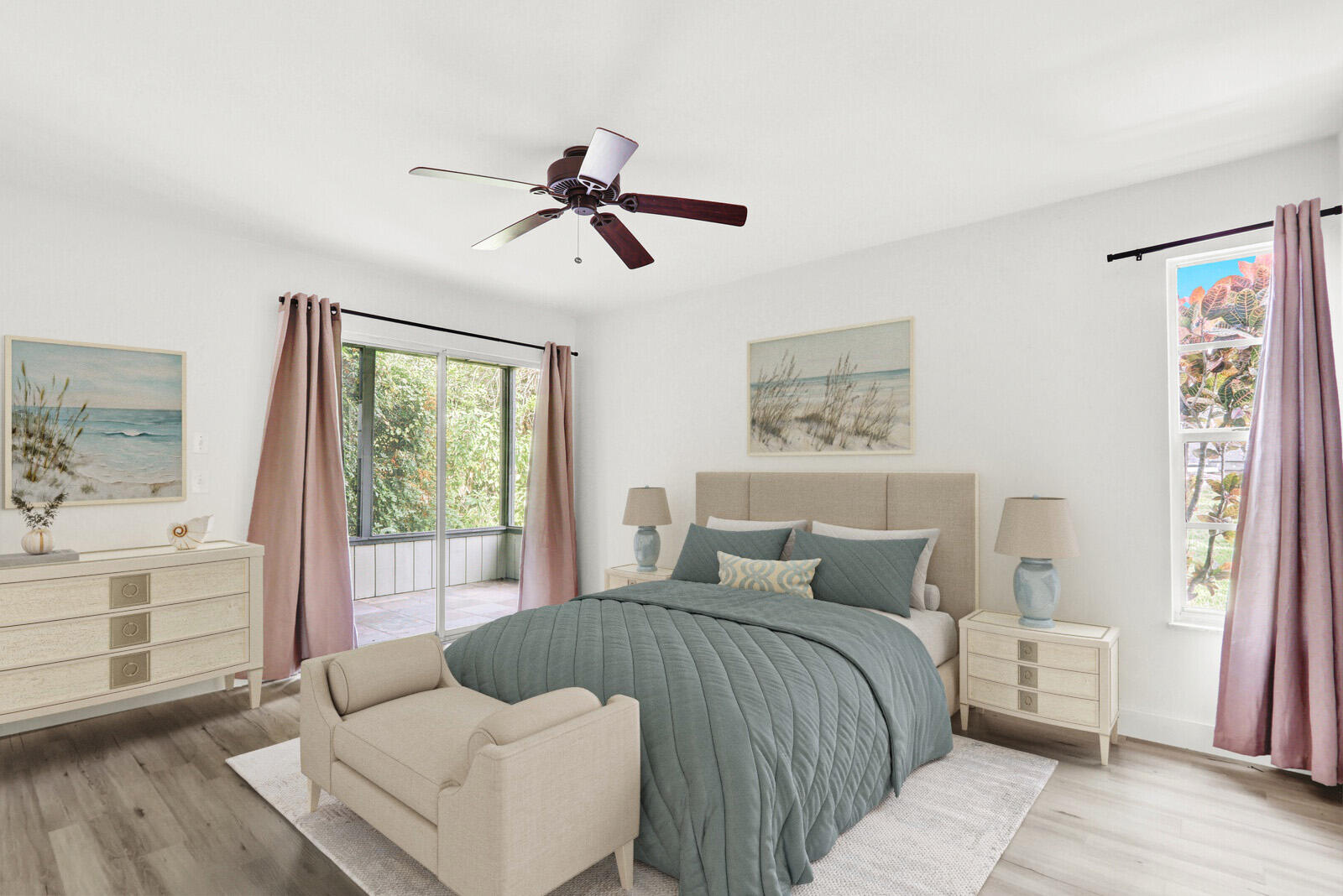 8356 Southeast Croft Circle, Unit O3 Hobe Sound, FL 33455 - Photo 9 of 20 a bedroom with a bed and glass window