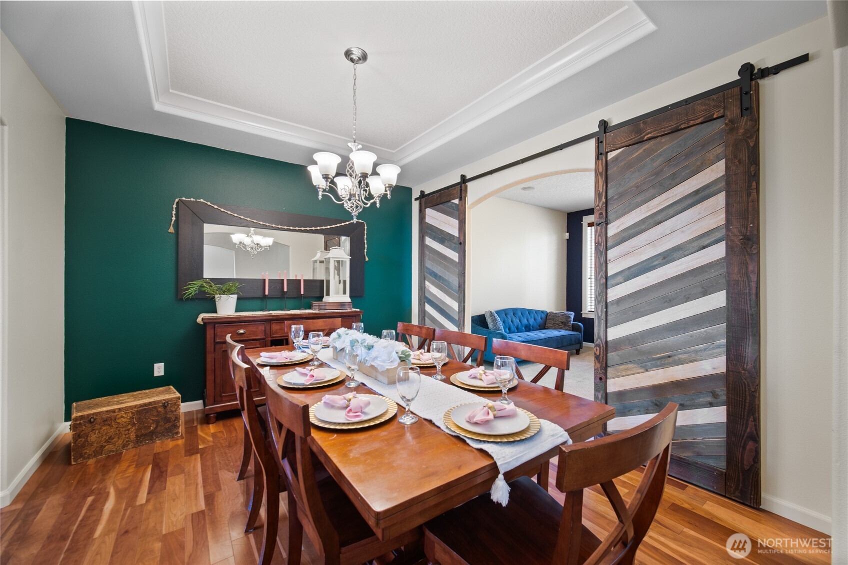 172 Blackjack Drive Kalama, WA 98625 - Photo 9 of 40 a view of a dining room with furniture and chandelier