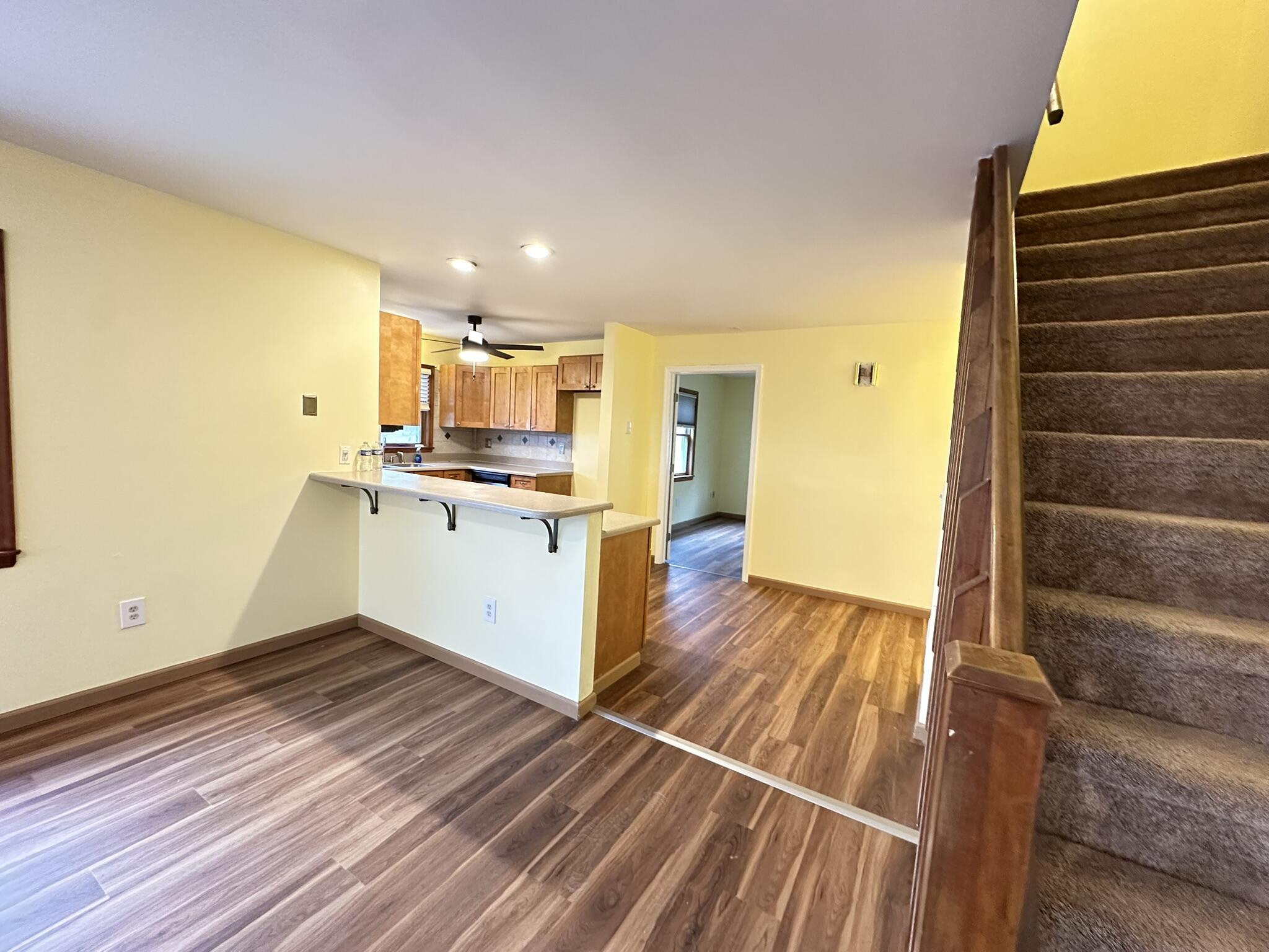 227 Image Drive Scotrun, PA 18355 - Photo 16 of 37 a view of a kitchen with wooden floor and a sink