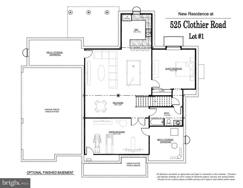 529 Clothier Road Wynnewood, PA 19096 - Photo 4 of 4 Optional Finished Basement