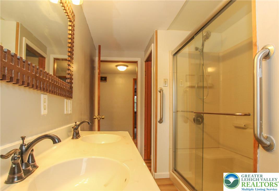 492 Filetown Road Nazareth, PA 18064 - Photo 19 of 30 Double vanity and a modern glass shower elevate this essential space.