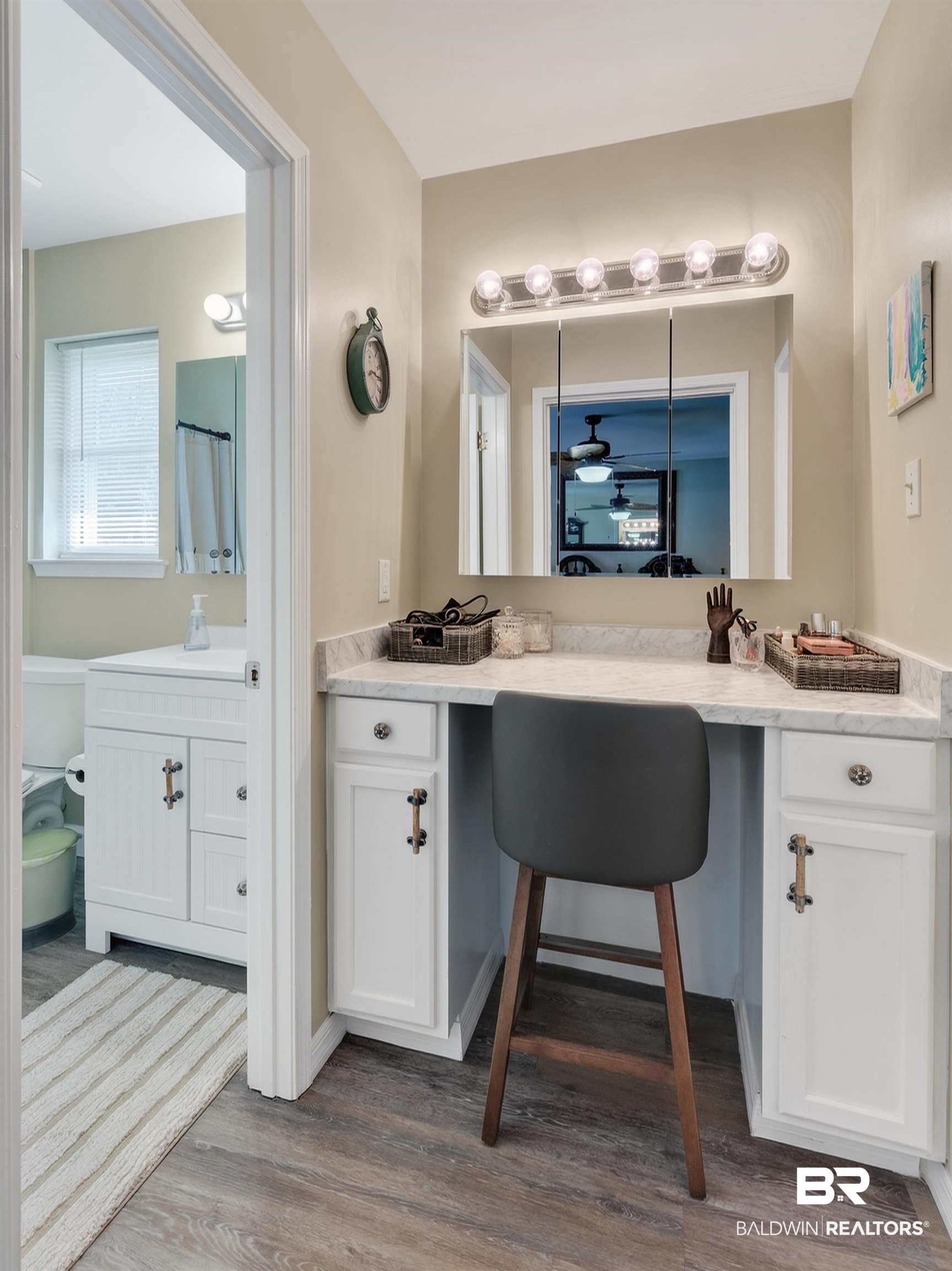 1271 Spring Valley Drive South Mobile, AL 36693 - Photo 36 of 56 Full bathroom with vanity and dark wood finished floors
