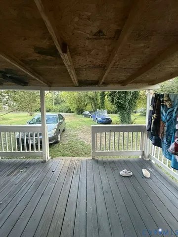 a view of a wooden deck