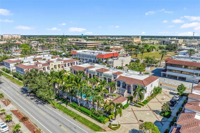 an aerial view of multiple house