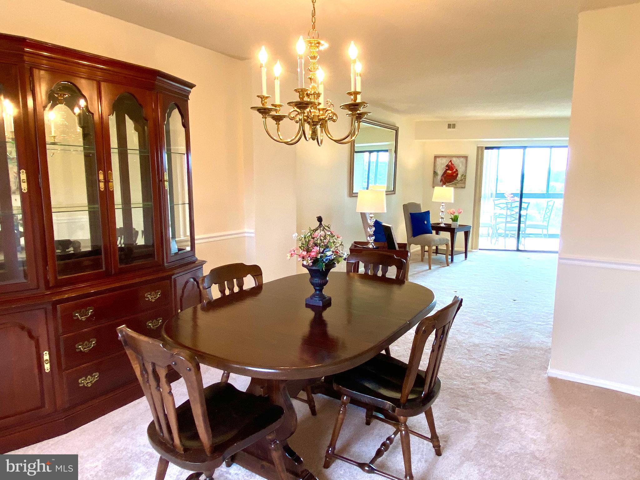 15115 Interlachen Drive, Unit 3812 Silver Spring, MD 20906 - Photo 11 of 39 Dining room with chandelier