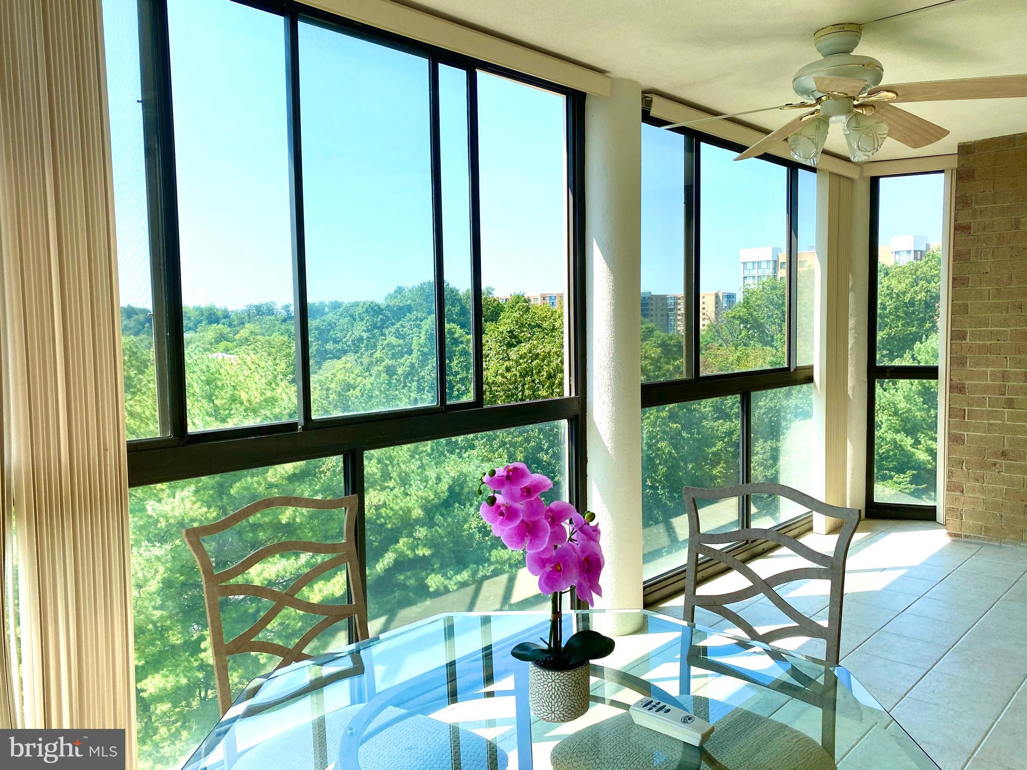 15115 Interlachen Drive, Unit 3812 Silver Spring, MD 20906 - Photo 13 of 39 Enclosed balcony with ceiling fan