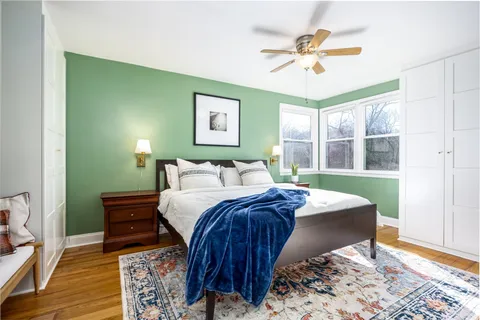 a backyard of a house with lots of green space