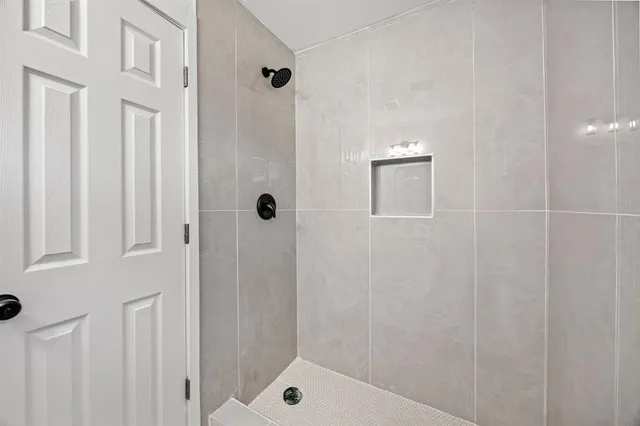 a bathroom with a shower