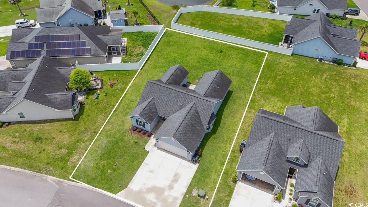 282 Foxpath Loop Myrtle Beach, SC 29588 - Photo 5 of 34 Aerial view of residential area with property boundaries highlighted
