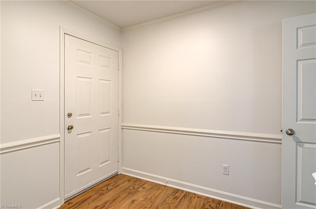 Front door entryway with coat closet