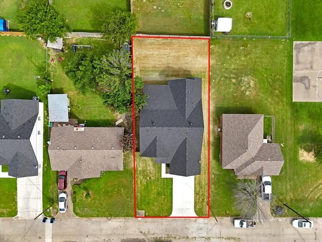 an aerial view of a house