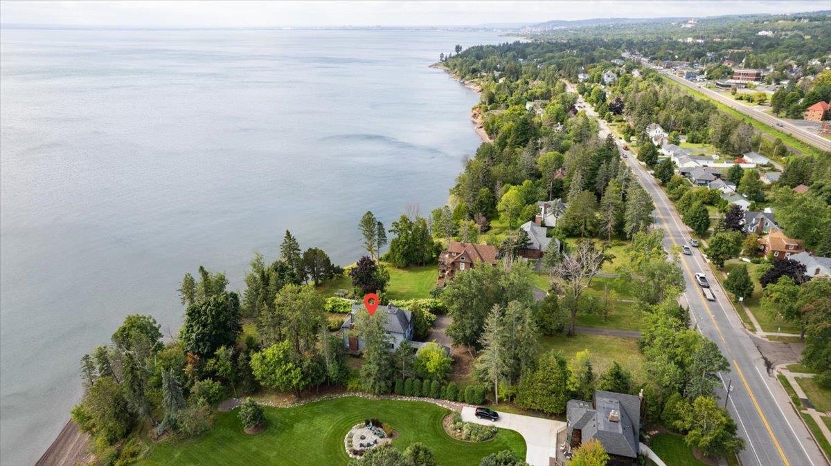 5130 London Road Duluth, MN 55804 - Photo 10 of 45 Aerial view of property and surrounding area featuring a nearby body of water