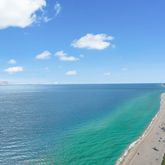 a view of a lake with a big yard
