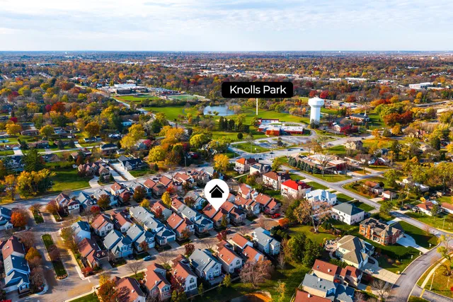 an aerial view of multiple house