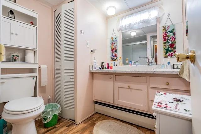 a bathroom with a sink a vanity and a mirror