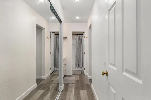a bathroom with a sink and mirror