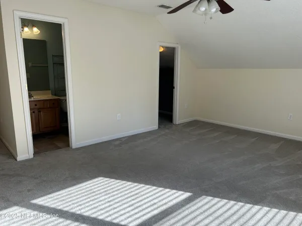 an empty room with closet