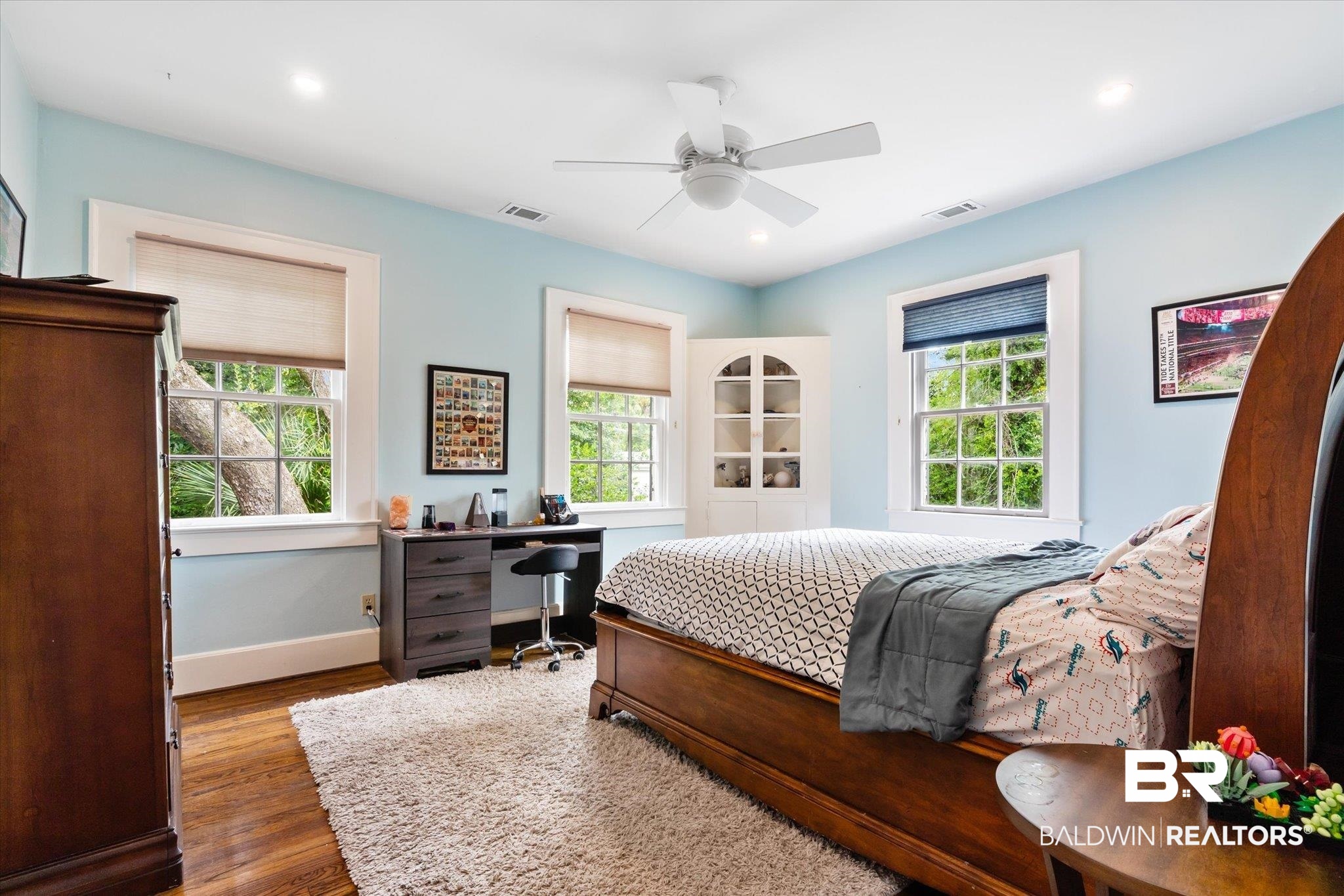 2205 Spring Hill Avenue Mobile, AL 36607 - Photo 28 of 59 Bedroom featuring hardwood / wood-style floors and ceiling fan