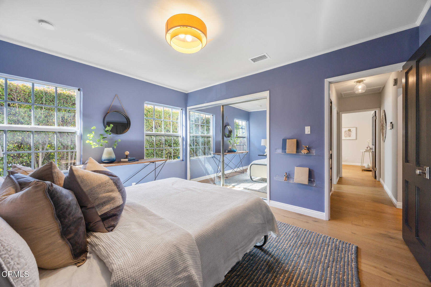 2386 Galbreth Road Pasadena, CA 91104 - Photo 39 of 63 a bedroom with a bed and wooden floor