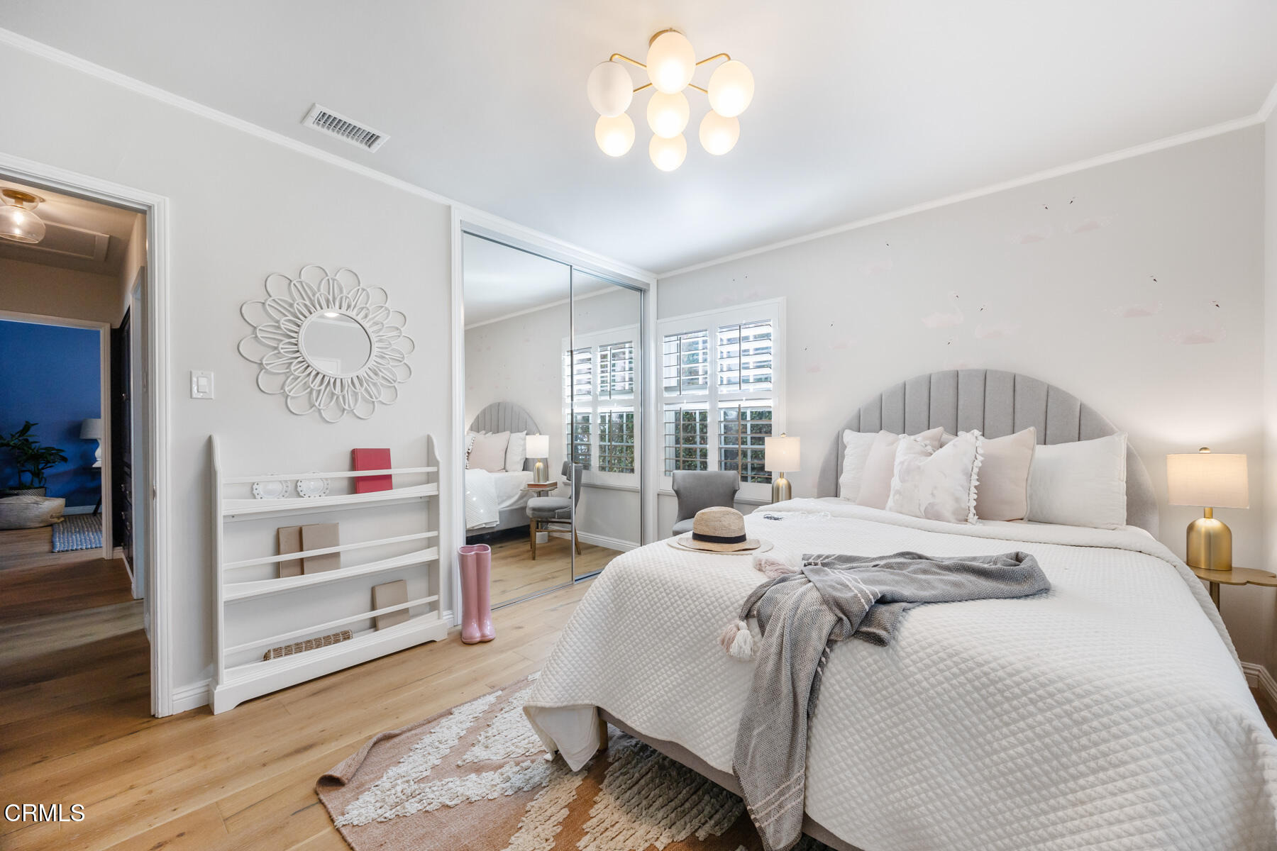 2386 Galbreth Road Pasadena, CA 91104 - Photo 42 of 63 a bedroom with a bed and wooden floor