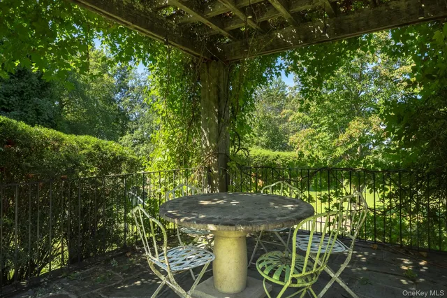 a view of an outdoor seating area