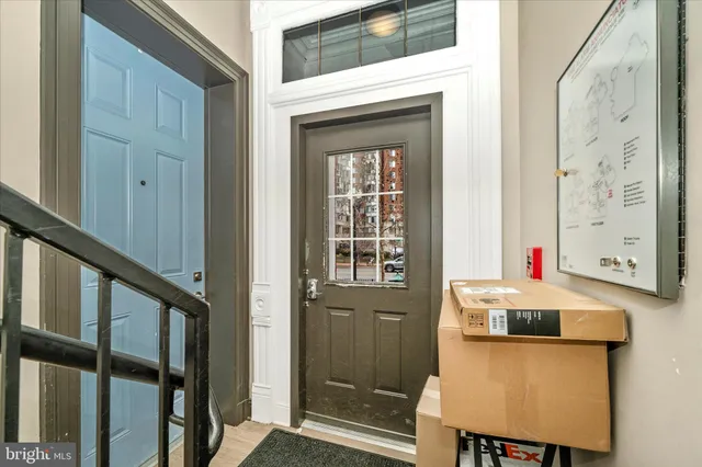 a view of an empty room and window