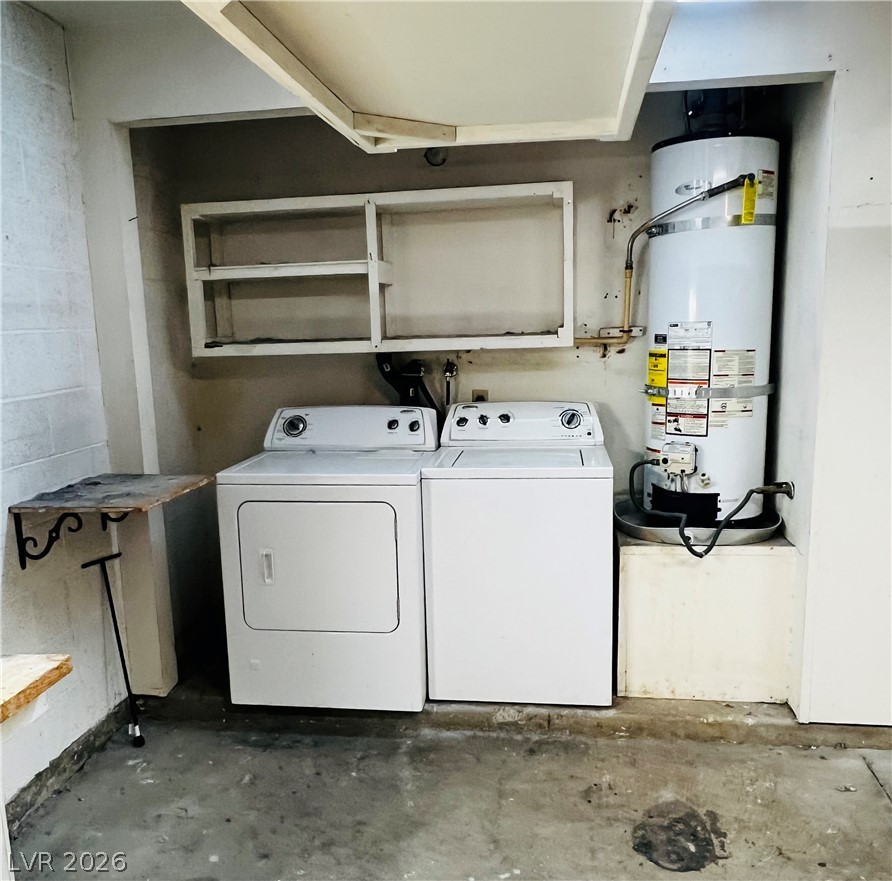 709 Ridgemount Drive Las Vegas, NV 89107 - Photo 20 of 40 Laundry area inside garage with washer/dryer included. Strapped, gas water heater.