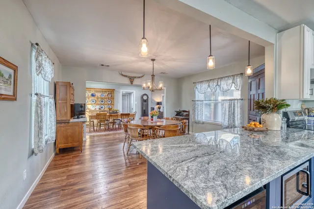 a view of living room and dining room
