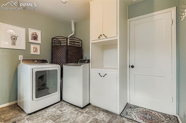 2462 Lafayette Road Colorado Springs, CO 80907 - Photo 10 of 22 Laundry area featuring cabinet space and separate washer and dryer