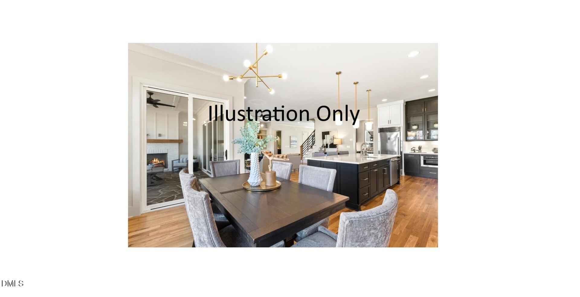 2905 Frances Marie Lane Raleigh, NC 27603 - Photo 7 of 11 a living room with kitchen island furniture and a chandelier