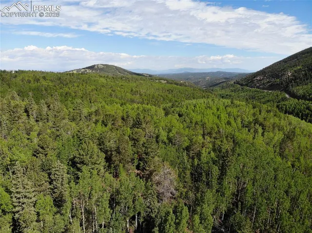 a view of mountain with green space