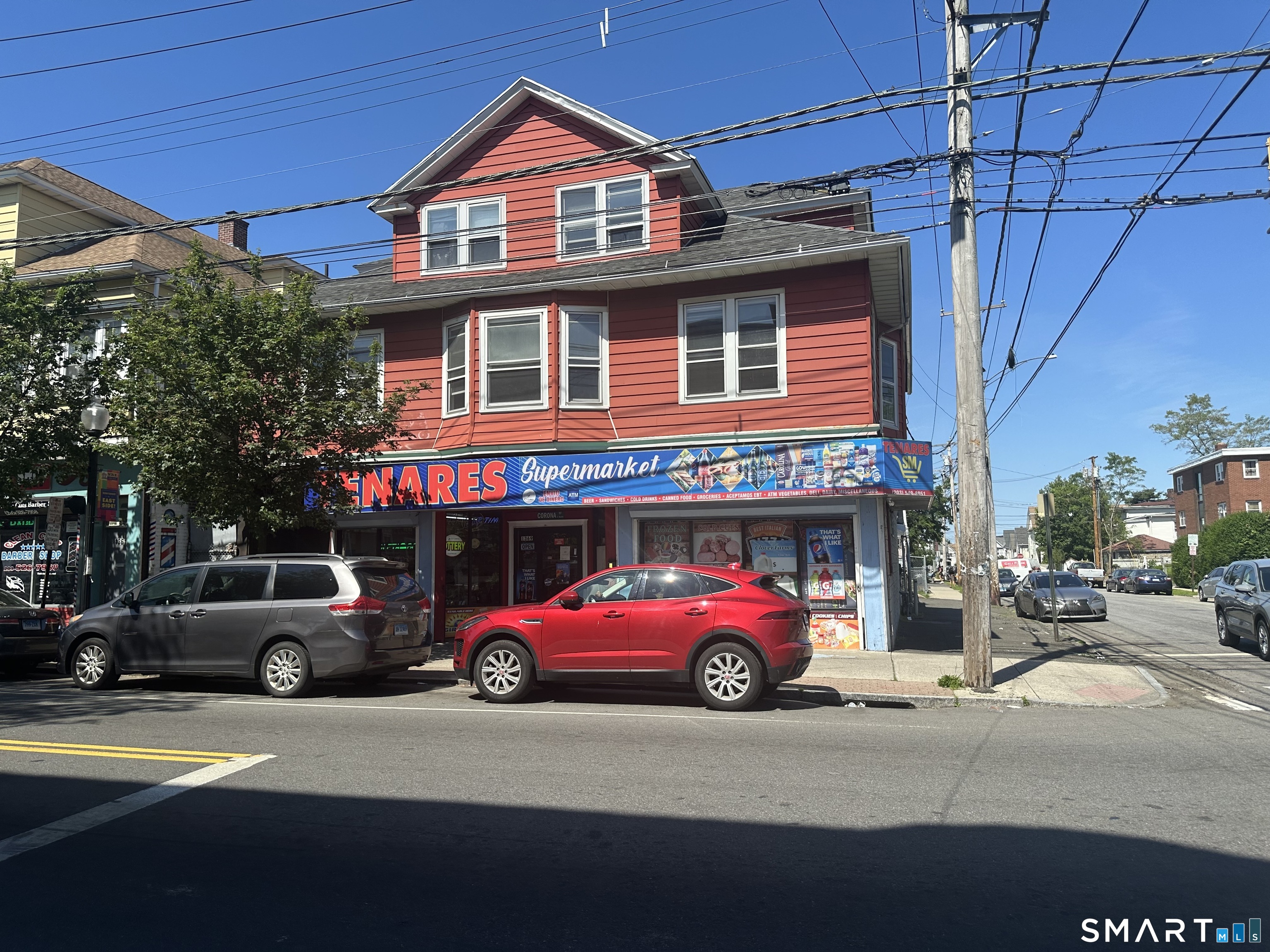a car parked in front of a house