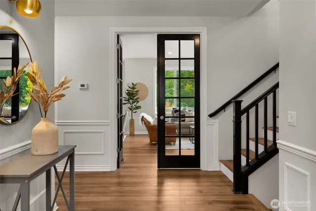 a view interior of house and wooden floor