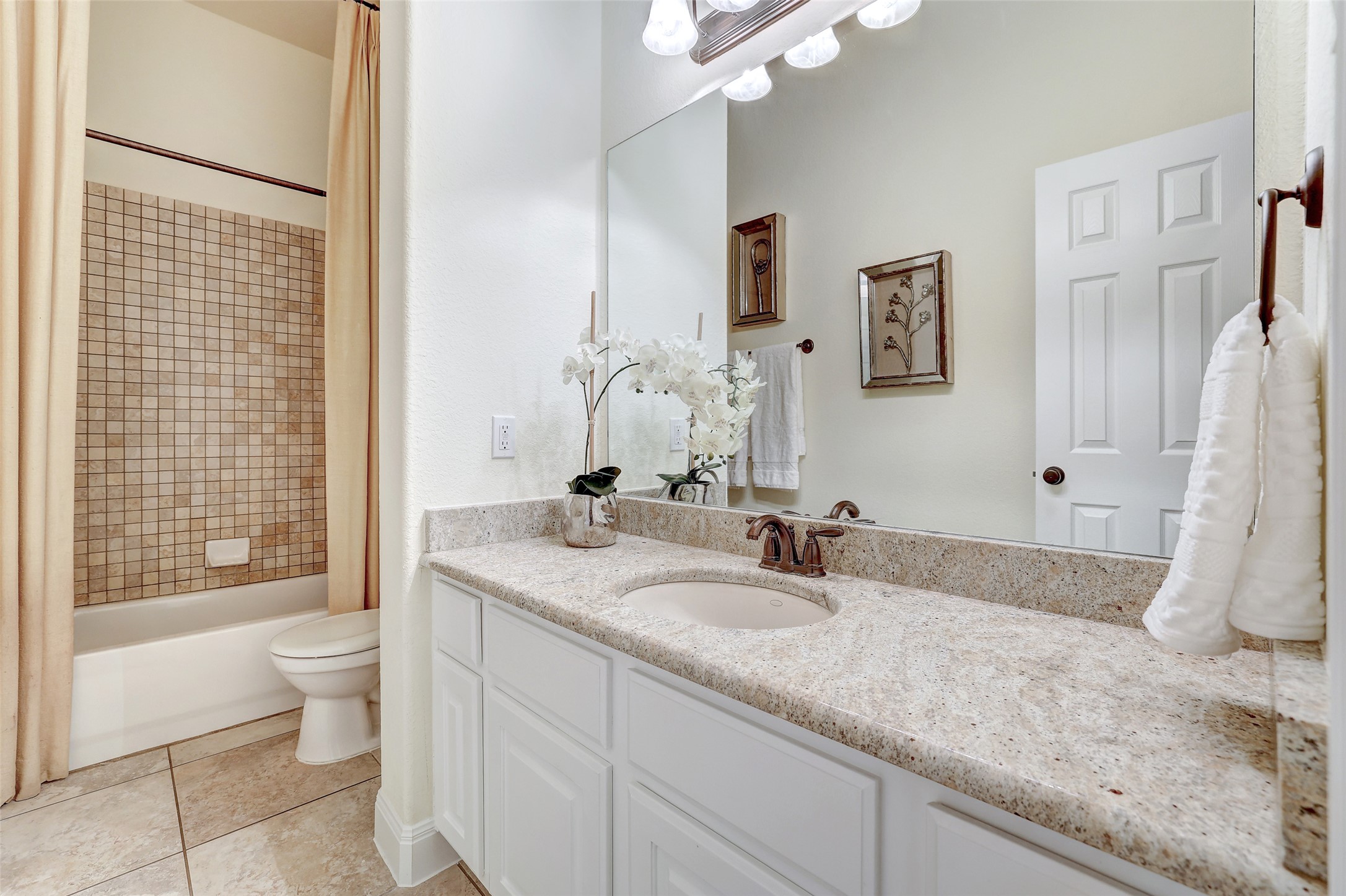 3600 Alexandrite Way Round Rock, TX 78681 - Photo 25 of 40 a bathroom with a double vanity sink toilet and shower