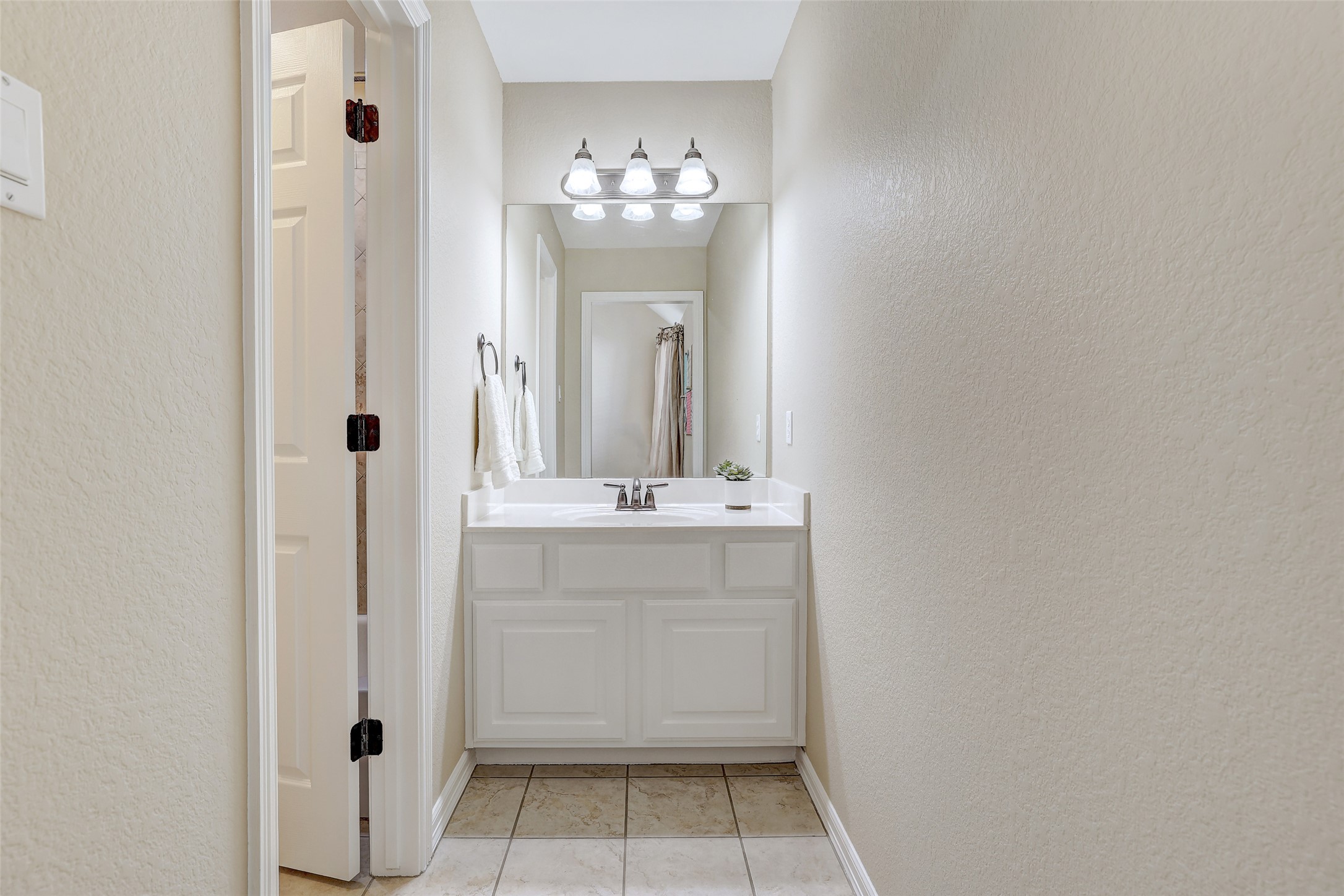 3600 Alexandrite Way Round Rock, TX 78681 - Photo 34 of 40 a bathroom with a sink vanity and a mirror