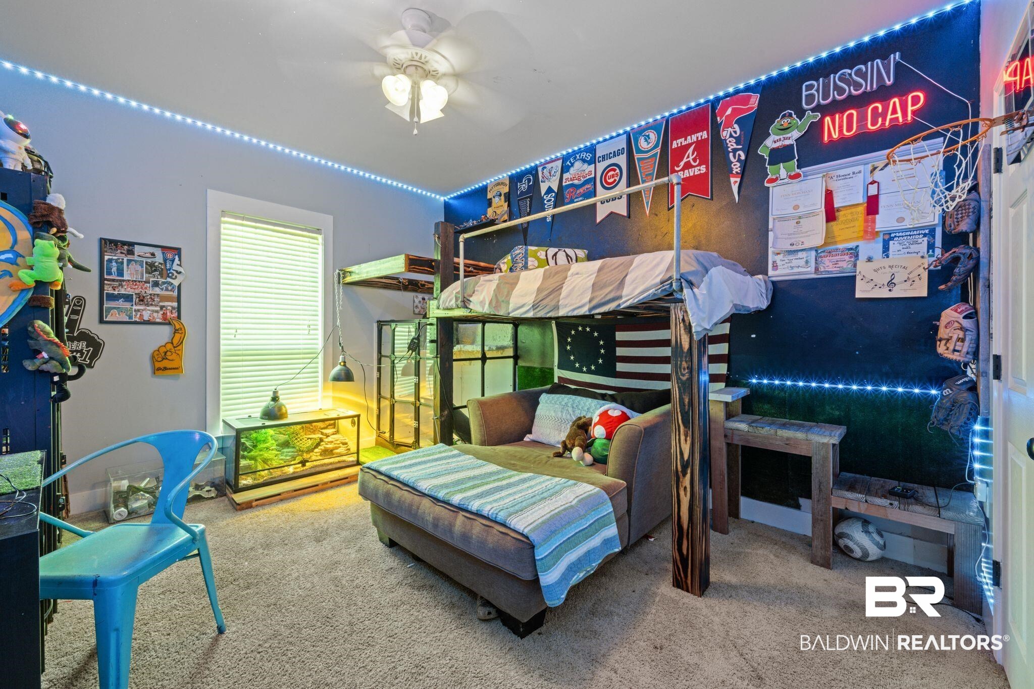 15635 North A N Brady Road Bay Minette, AL 36507 - Photo 28 of 51 Bedroom with ceiling fan and carpet