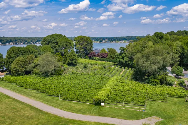 an aerial view of a house