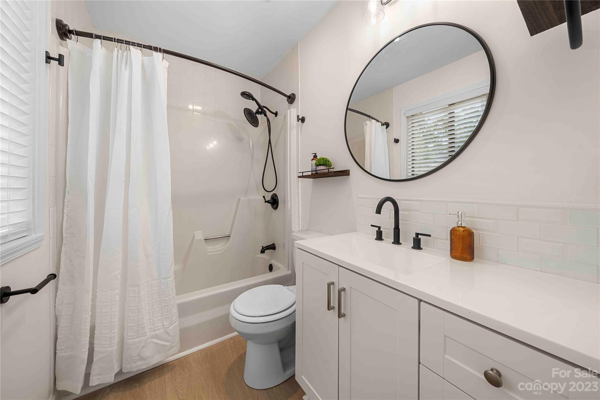 2130 Manawa Lane Tega Cay, SC 29708 - Photo 29 of 43 a bathroom with a sink a mirror a vanity and a shower