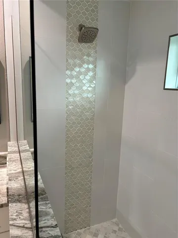 a bathroom with a shower